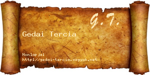 Gedai Tercia névjegykártya